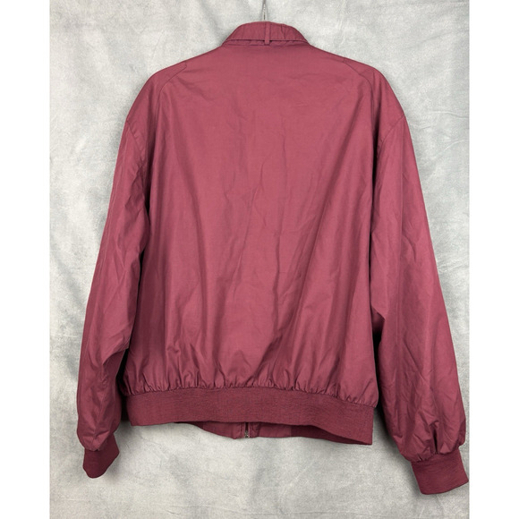 Vintage Members Only Burgandy Bomber Jacket Mens Large Full Zip - Picture 2 of 15